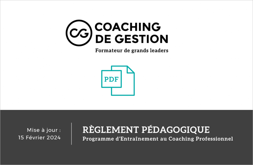 Coaching de Gestion - Règlement pédagogique