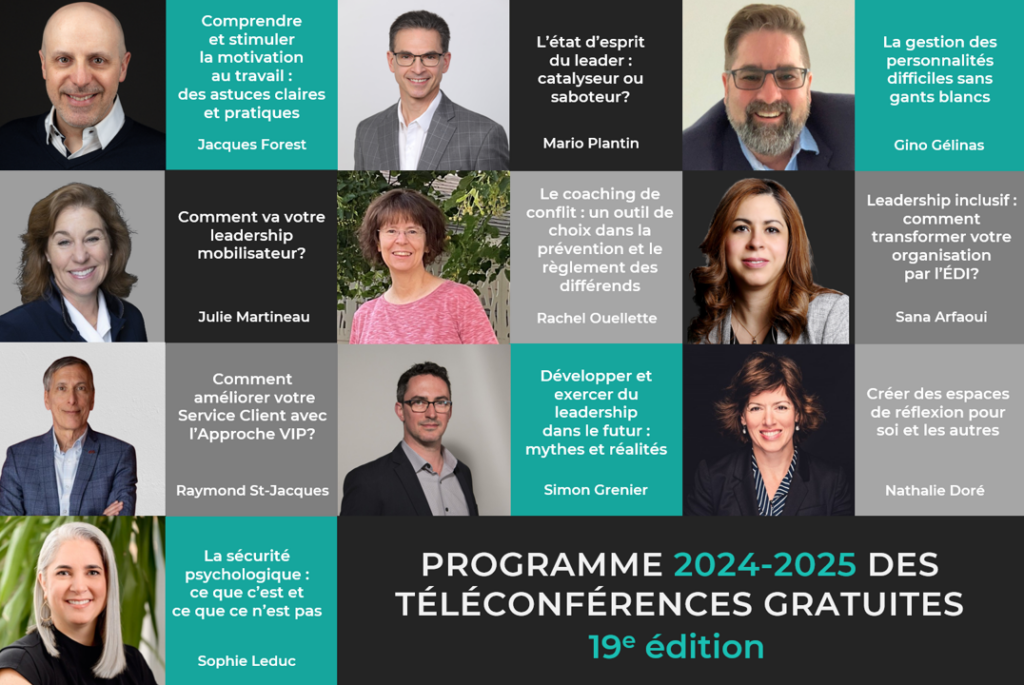 Programme 2024-2025 des téléconférences gratuites du mois