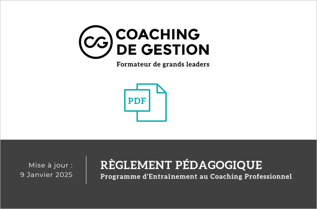 Règlement pédagogique - Coaching de Gestion